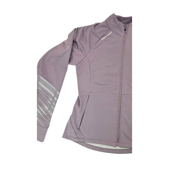 Asics Lite Show 2 Jacket Purple Reflective Thumbhole Running Active Women Medium - Picture 4 of 12